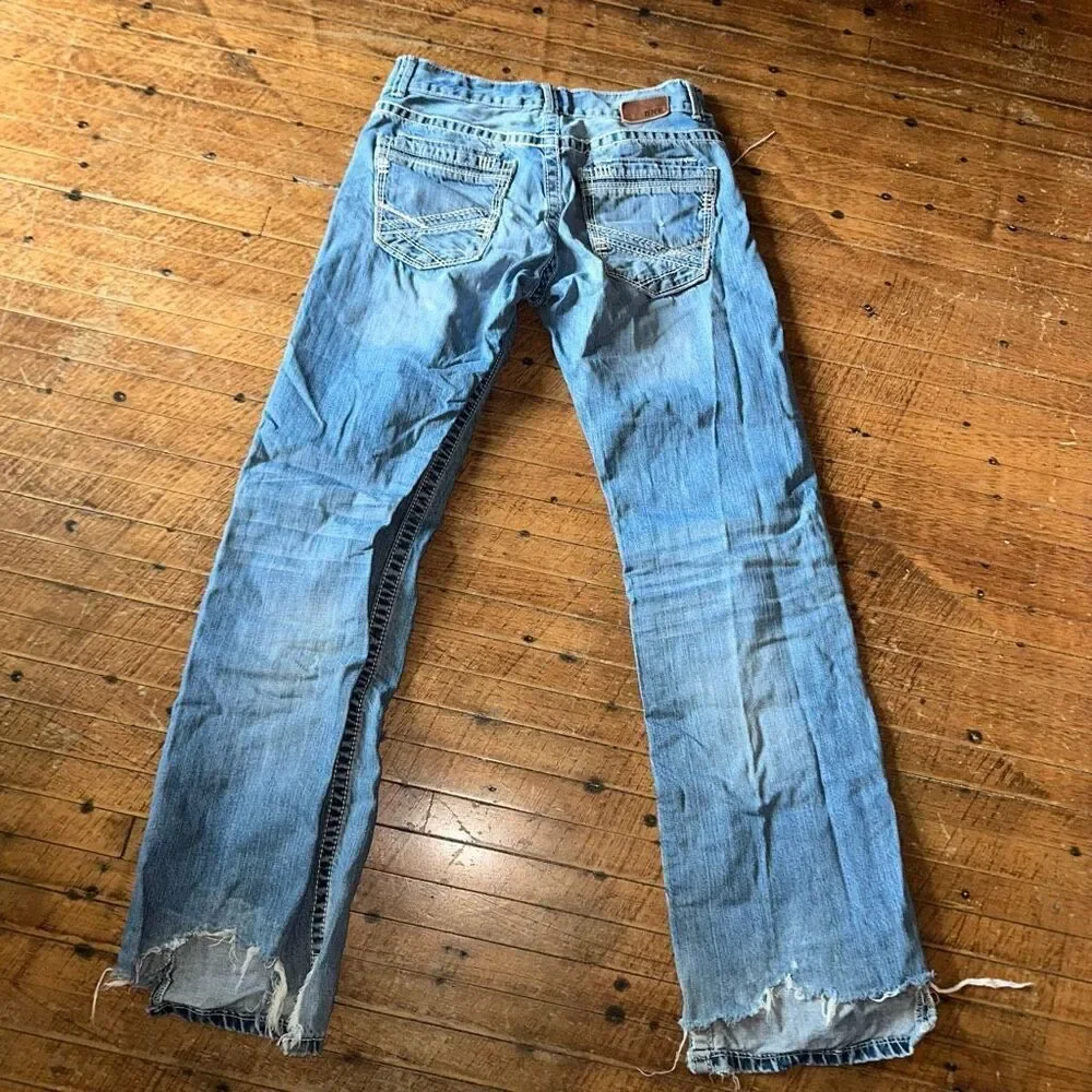 BKE Justin Straight distressed 30L cowboy normcore jeans